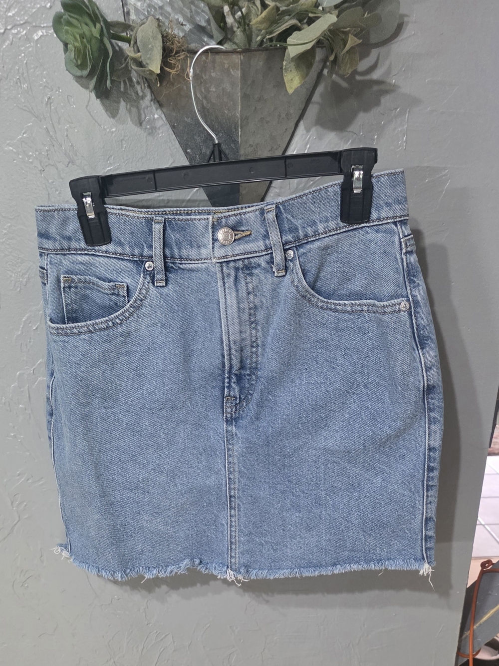 Classic Light Blue Denim Mini Skirt